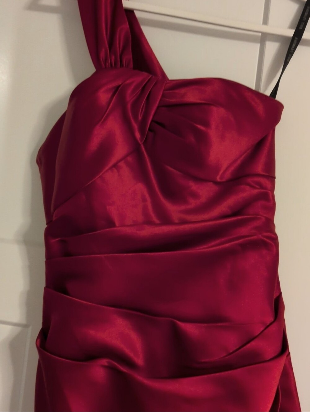 Bill Levkoff Red Satin Evening Dress